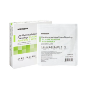 McKesson 4x4 Inch Silicone Gel Adhesive Foam Dressing with Border